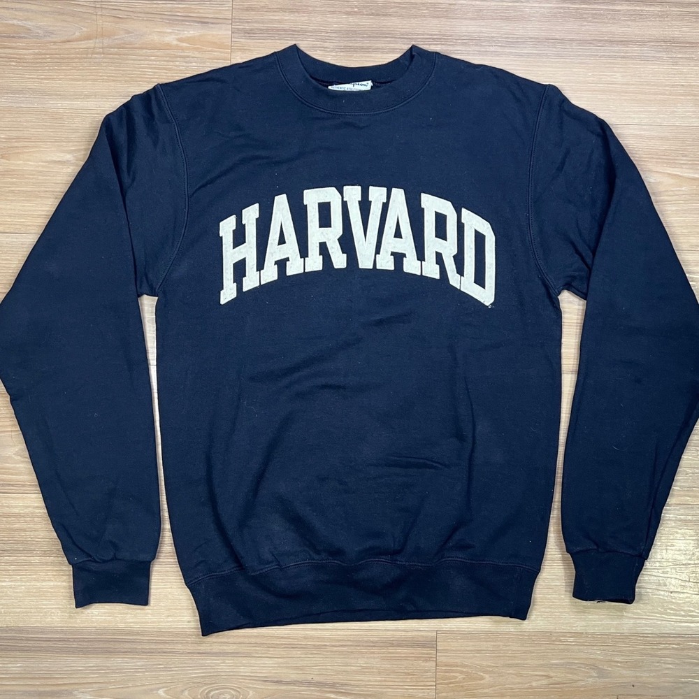 Champion Harvard University Sweatshirt Crewneck Navy Blue Small
